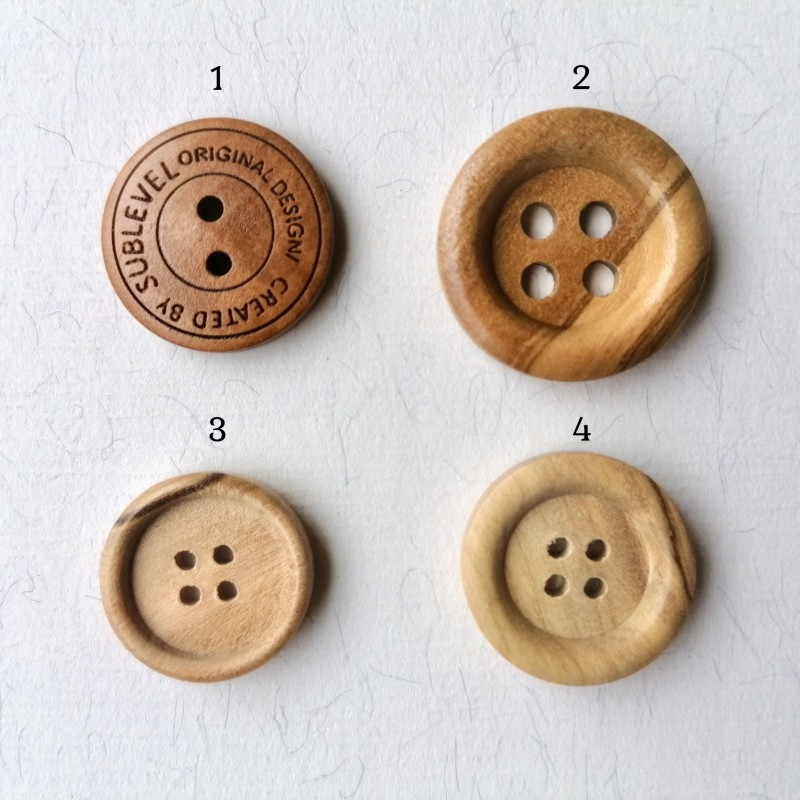 Large wood buttons